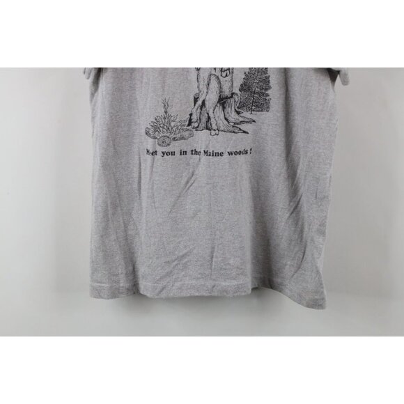 Vintage 80s Mens Large Distressed Comic Meet You In The Maine Woods T-Shirt USA - Picture 3 of 12
